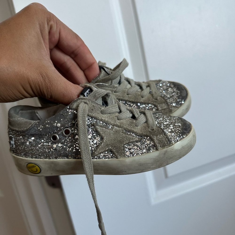 Golden Goose Kids Silver Glitter Sneakers